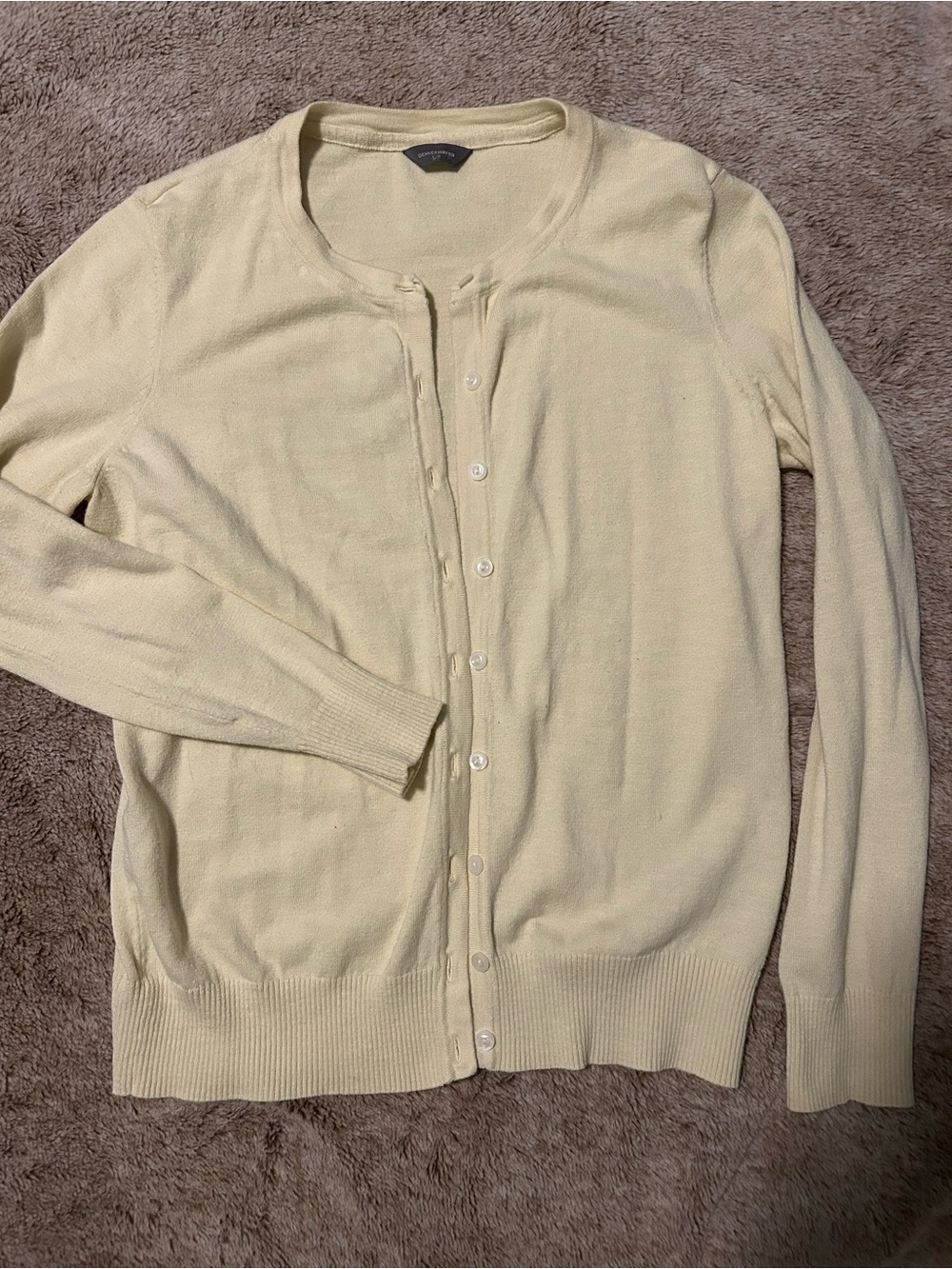 Women's Butter Yellow Button Cardigan